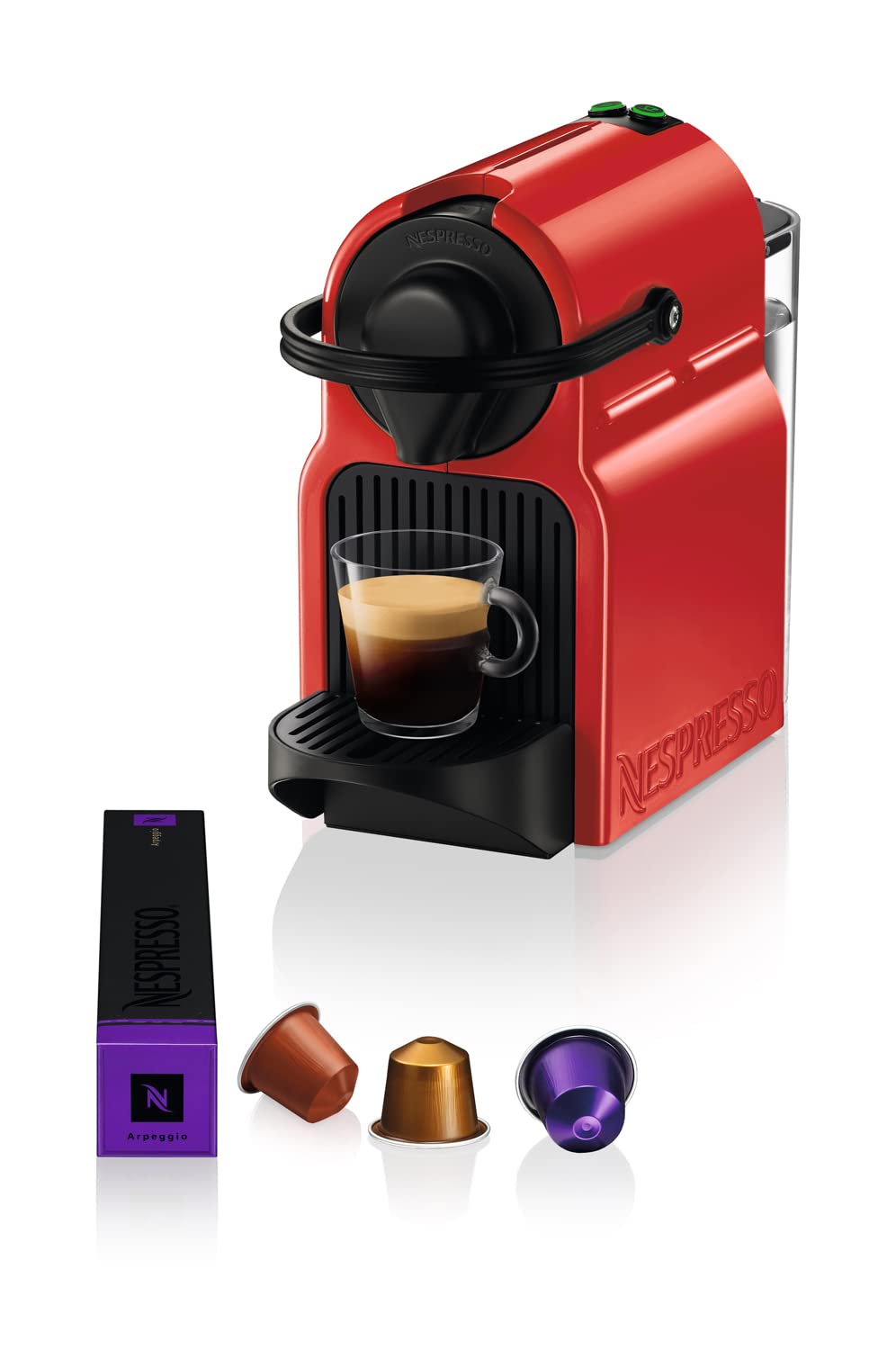 Aleron Inissia – Machine Espresso Compacte, Réservoir 0,7 L, Rouge Rubis