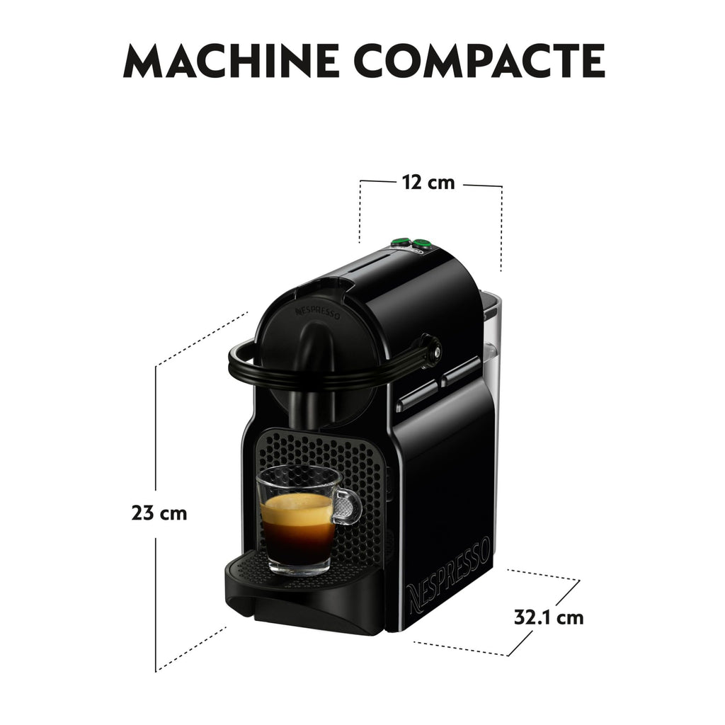 Aleron Inissia – Cafetière à Capsules Automatique, Format Compact, Noir
