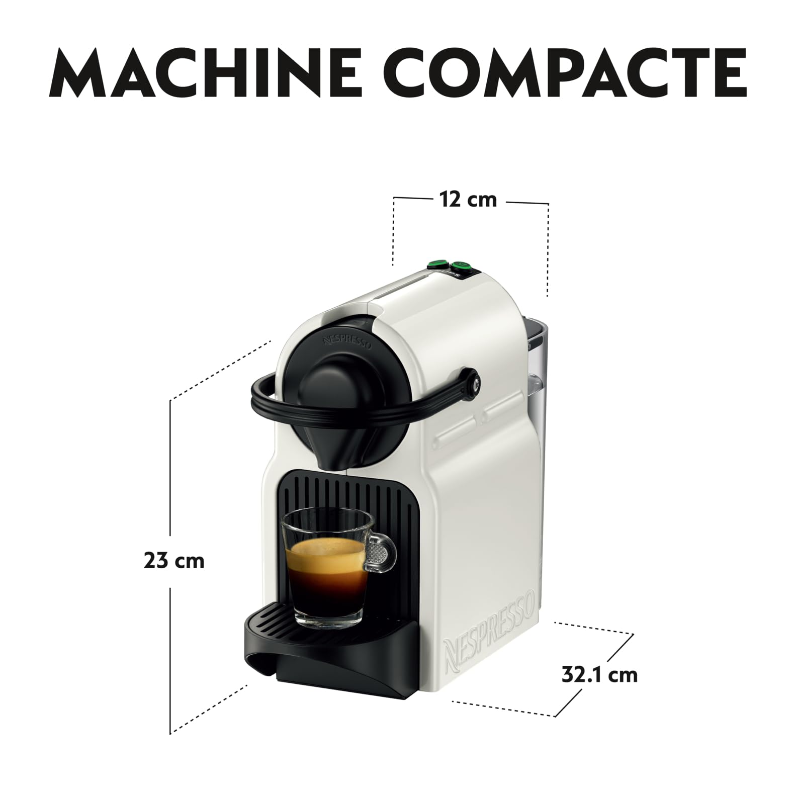 Aleron Inissia – Cafetière Espresso à Capsules, 19 Bars, Blanc