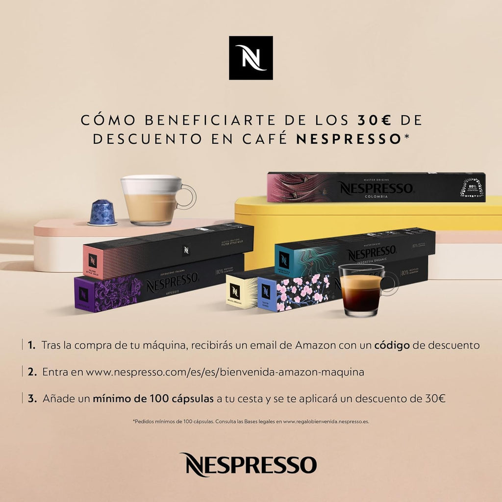 Aleron Inissia – Machine Espresso Compacte, Réservoir 0,7 L, Rouge Rubis